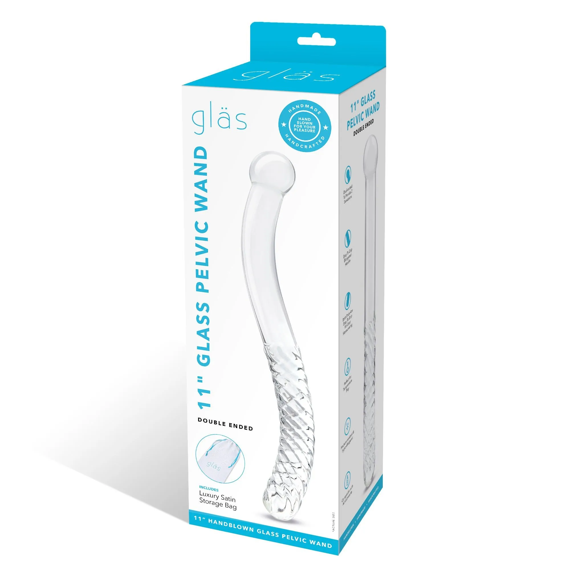 11" Pelvic Wand Curved Double Ended Dildo
