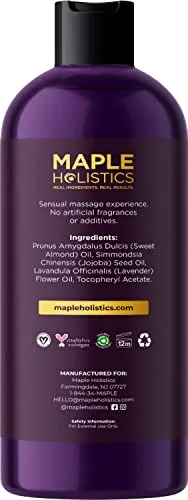 2 Massage Oils for Massage Therapy - Maple Holistics Massage Oil Kit with Aromatherapy Lavender Massage Oil Plus Flirty Berry Massage Oil for Sensual Aromatherapy Made with Pure Essential Oils