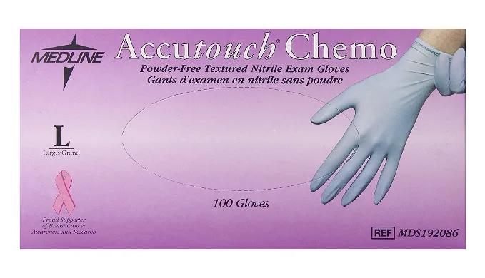 2 Pack: Medline Accutouch Powder-Free Latex-Free Nitrile Exam Gloves, Blue, 100 count - Size Medium Or Large - Ships Same Next Day!