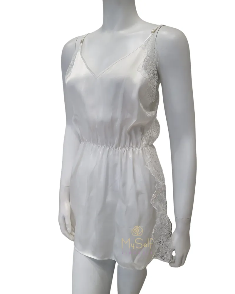 3644 Waisted Lace Ivory Chemise