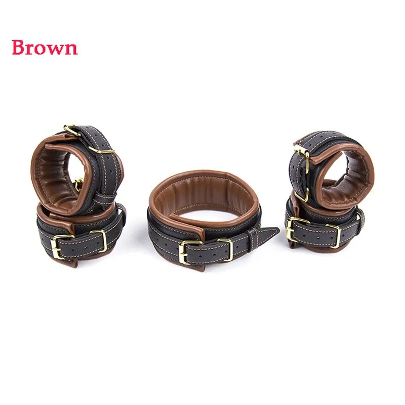 3pcs/Set(Neck Collar Handcuffs Ankle Cuffs)