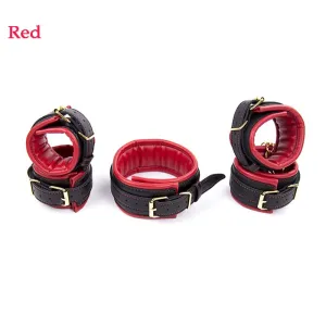 3pcs/Set(Neck Collar Handcuffs Ankle Cuffs)