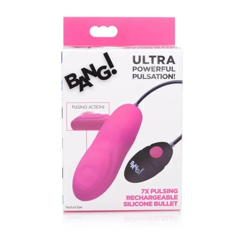 7X Pulsing Rechargeable Bullet- Pink