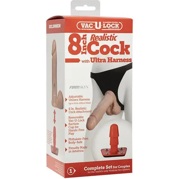 8-inch Doc Johnson Realistic Strap-on Dildo with Vein Detail