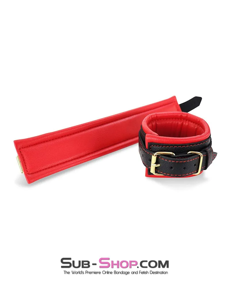 9864M      Thickly Padded Bondage Cuffs with Gold Hardware