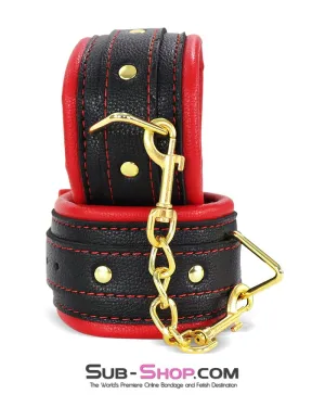 9864M      Thickly Padded Bondage Cuffs with Gold Hardware
