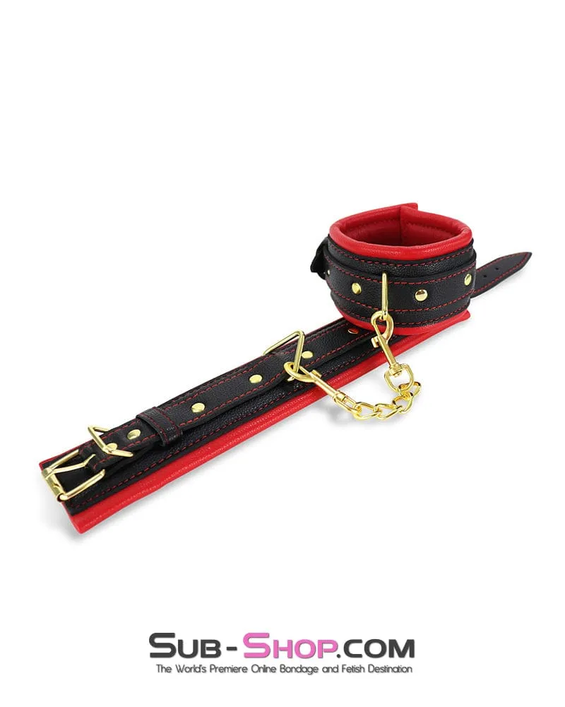 9864M      Thickly Padded Bondage Cuffs with Gold Hardware
