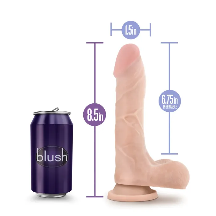 Au Naturel ''Mr. Perfect'' 8.5 in Dildo w/ Balls -Beige