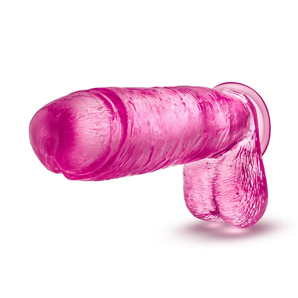B Yours Plus By Blush® | Big N’ Bulky Pink 10.5-Inch Long Dildo With Balls & Suction Cup Base