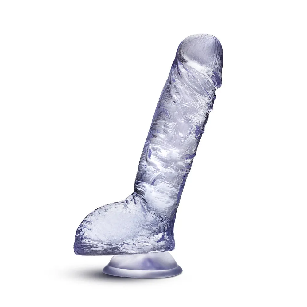 B Yours Plus By Blush® | Hearty n’ Hefty Clear 9-Inch Long Dildo With Balls & Suction Cup Base