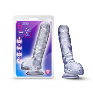B Yours Plus By Blush® | Hearty n’ Hefty Clear 9-Inch Long Dildo With Balls & Suction Cup Base
