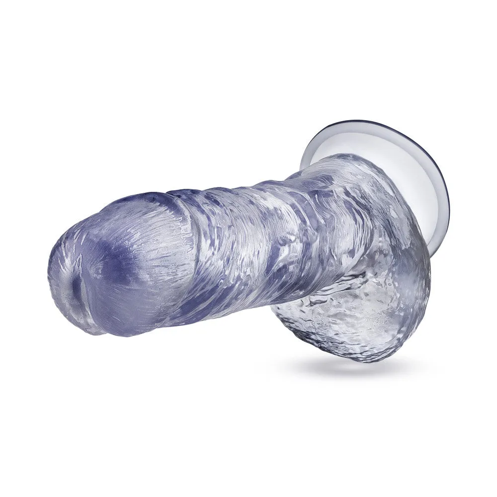 B Yours Plus By Blush® | Hearty n’ Hefty Clear 9-Inch Long Dildo With Balls & Suction Cup Base