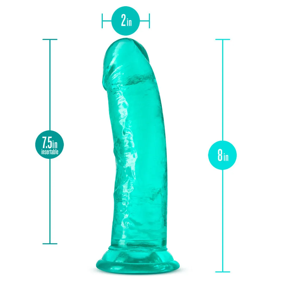 B Yours Plus By Blush® | Roar N’ Ride Realistic Teal 8-Inch Long Dildo With Suction Cup Base