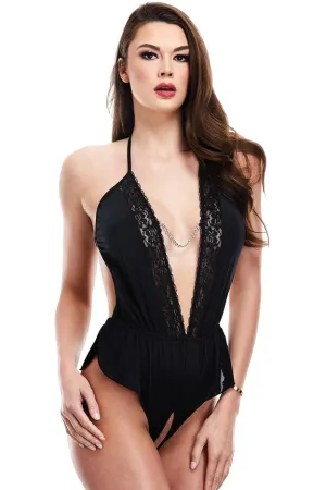Baci Black Sexy Satin Teddy