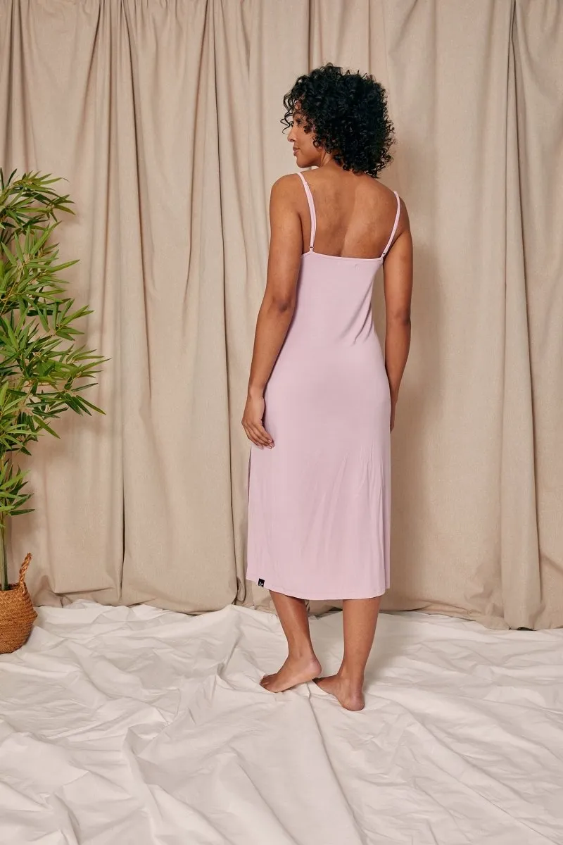 Bamboo Frill Chemise in Blush