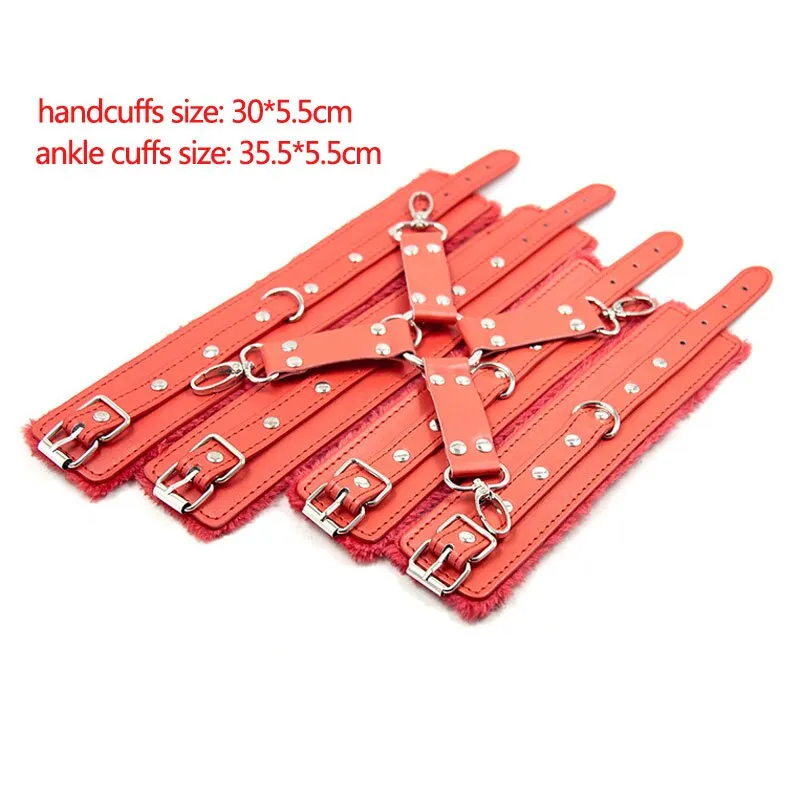 BDSM Leather Bondage Hand Ankle Cuffs