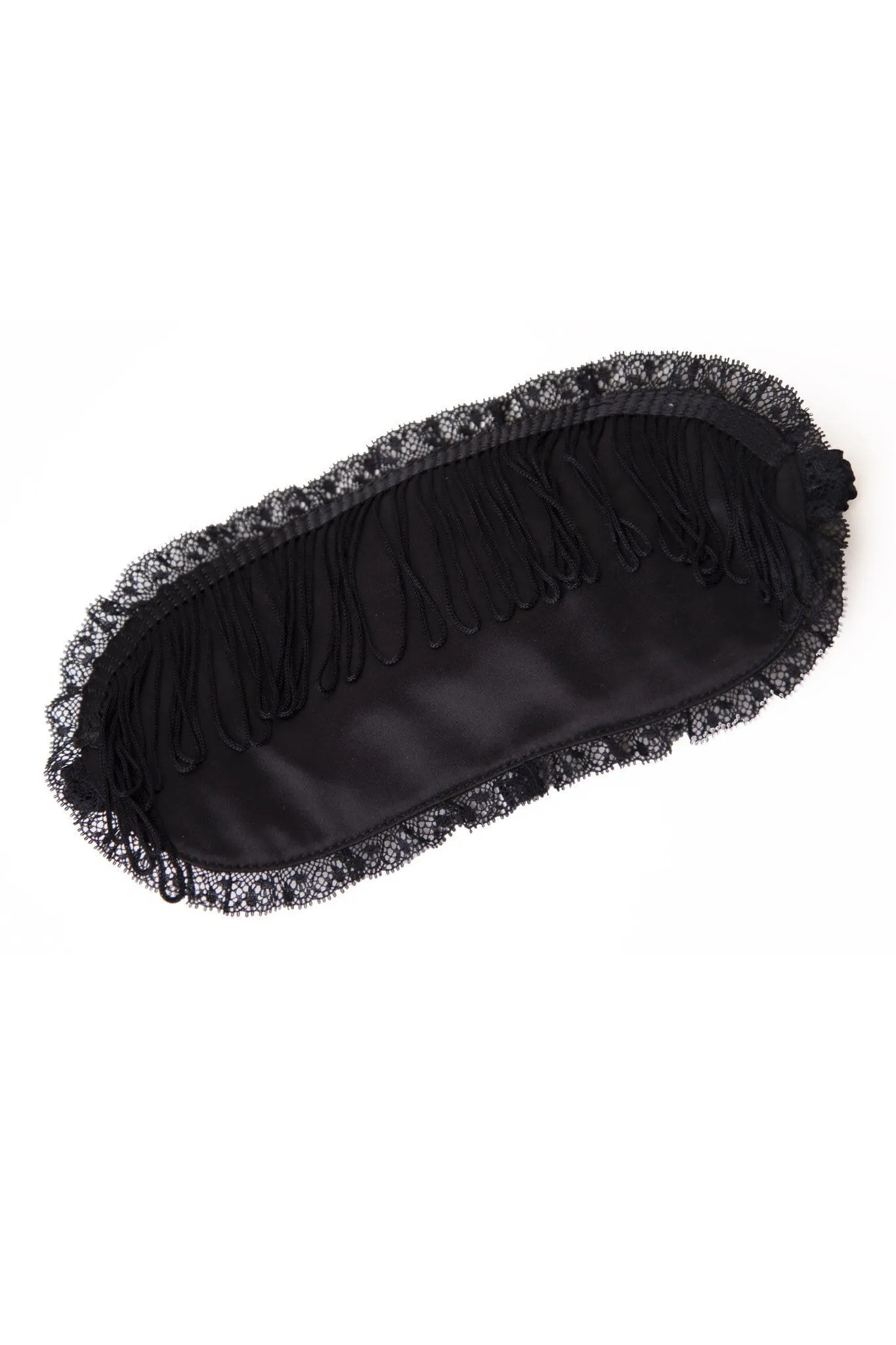 Black Eye Mask with Black Tassels