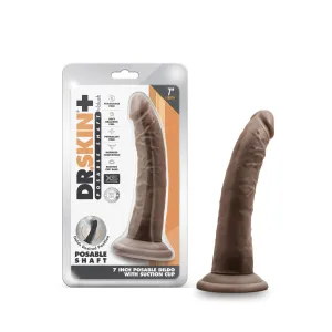 Blush Dr. Skin Plus 7" Posable Realistic Brown Dildo