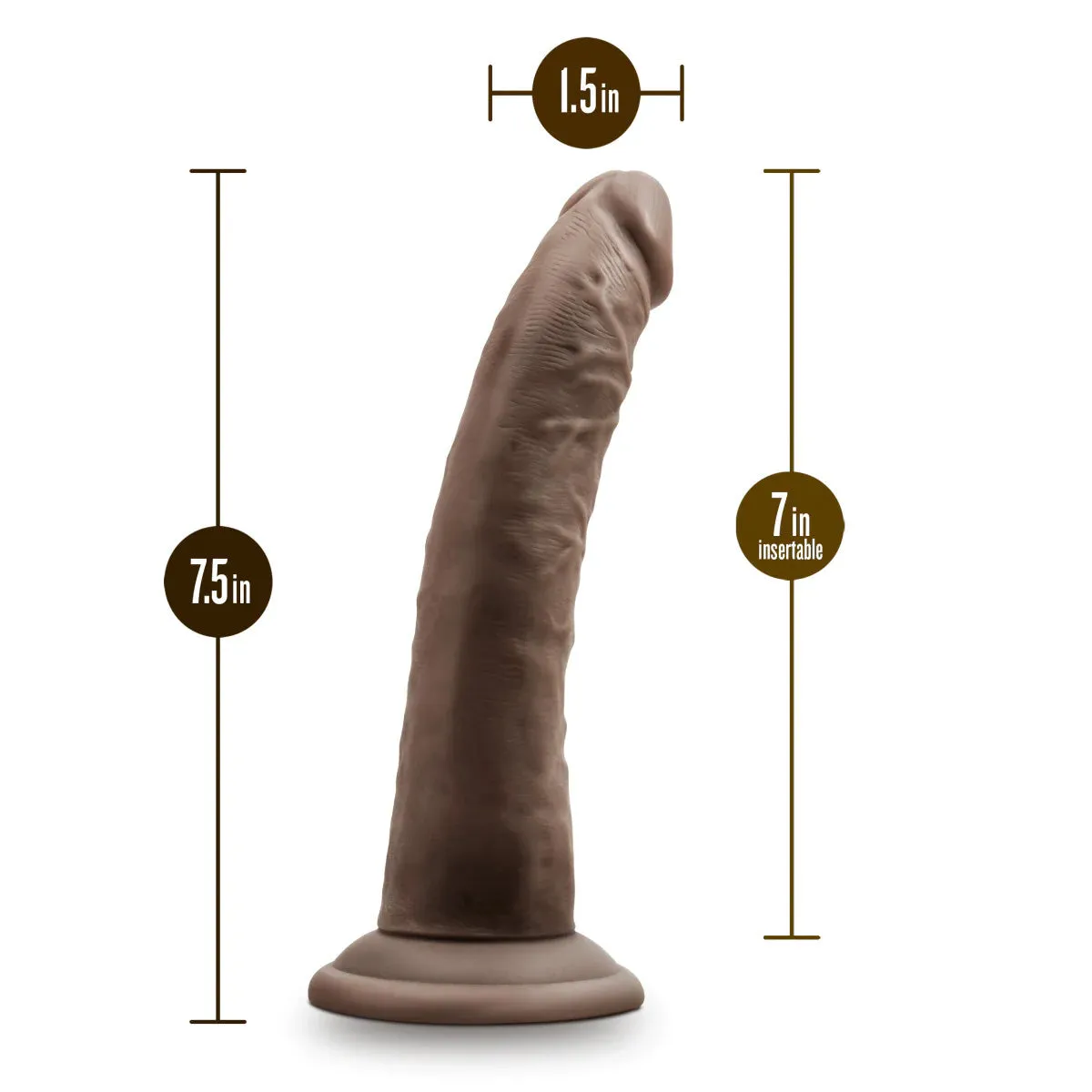 Blush Dr. Skin Plus 7" Posable Realistic Brown Dildo