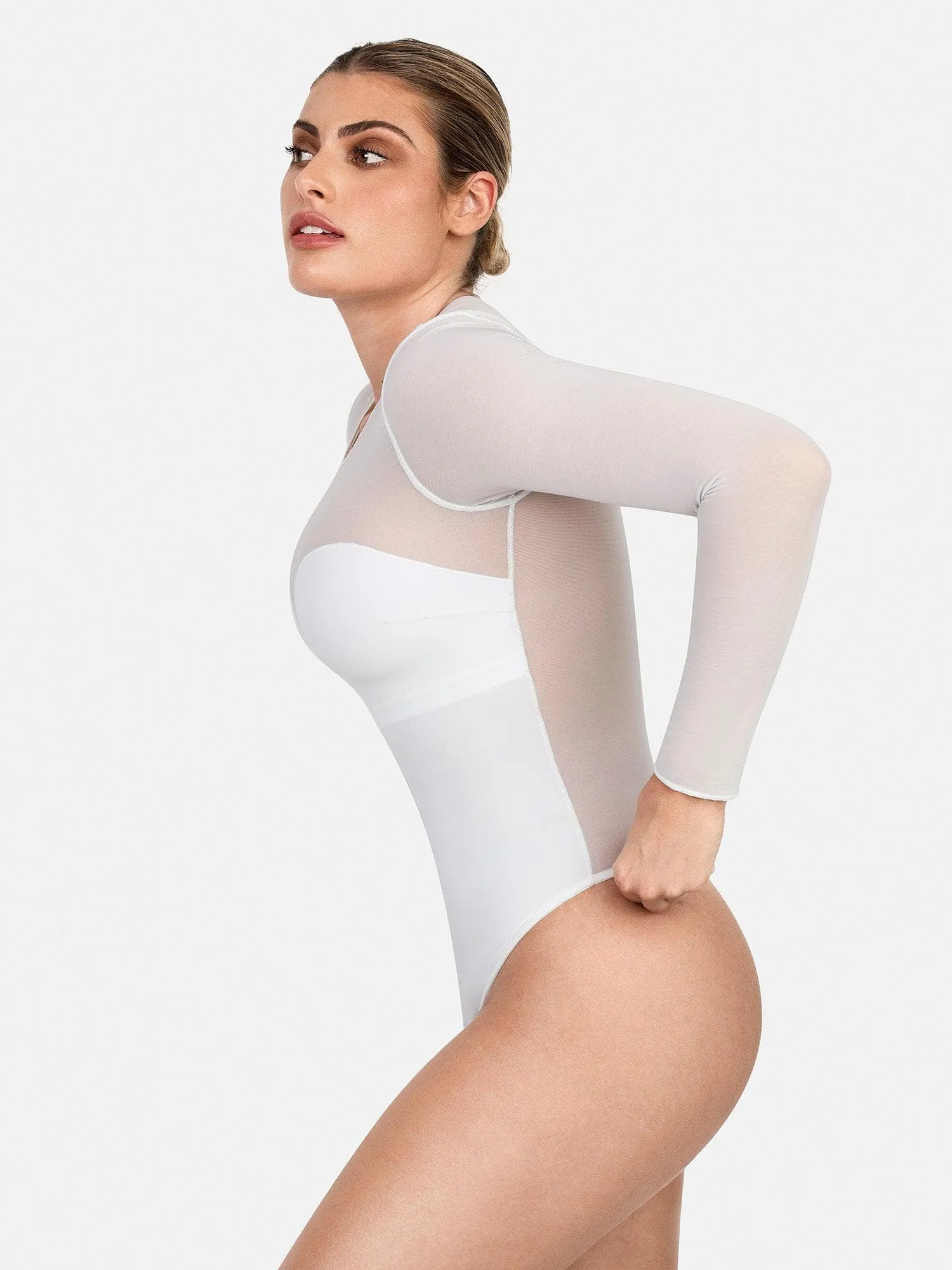 Built-In Shapewear Thong Bodysuits Or Split Midi Skirt