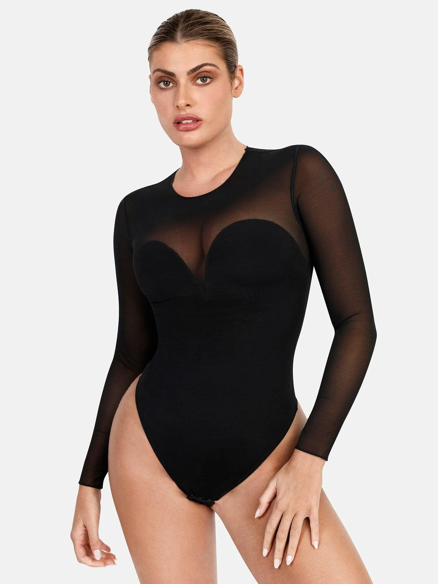 Built-In Shapewear Thong Bodysuits Or Split Midi Skirt