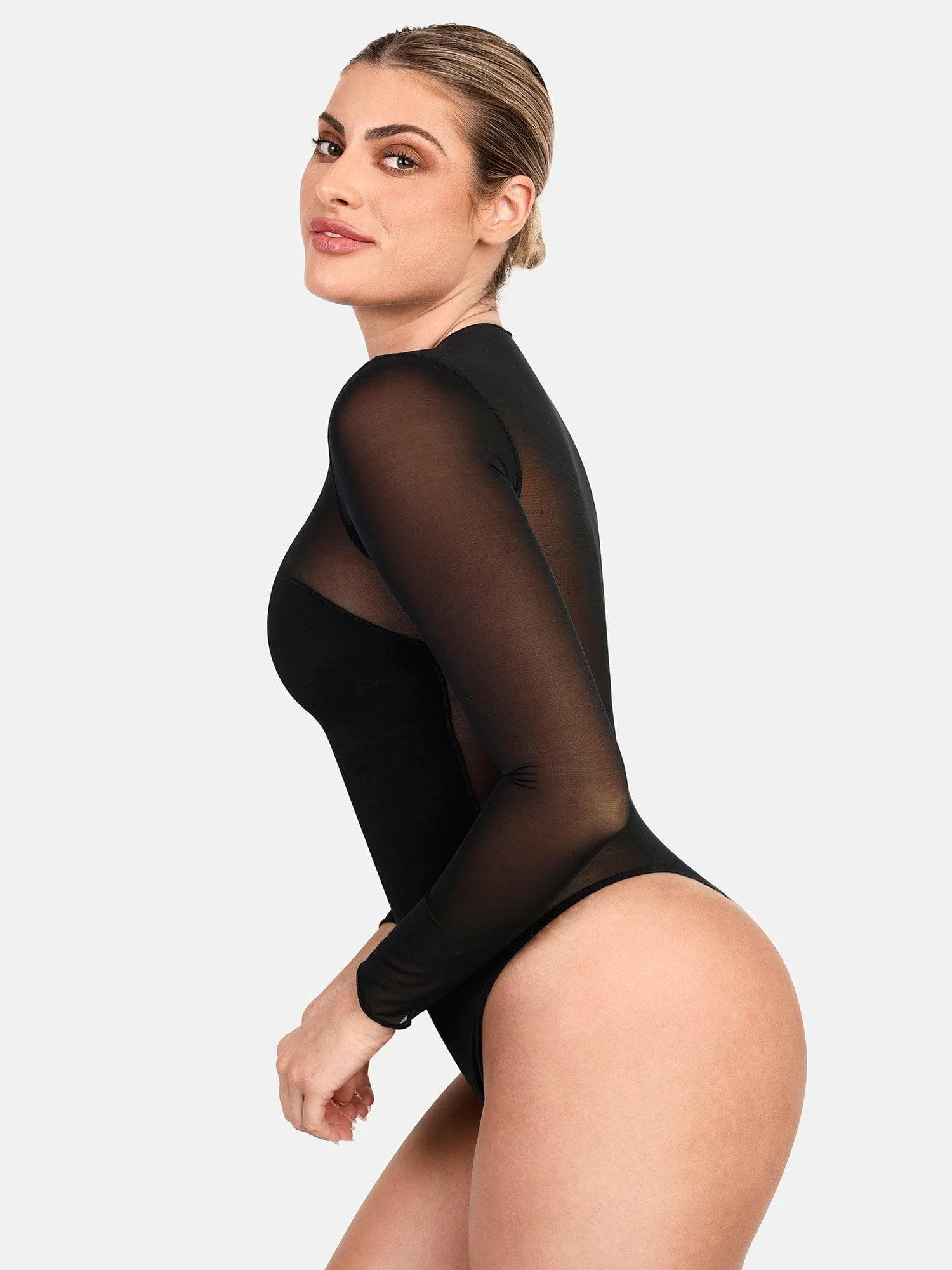 Built-In Shapewear Thong Bodysuits Or Split Midi Skirt