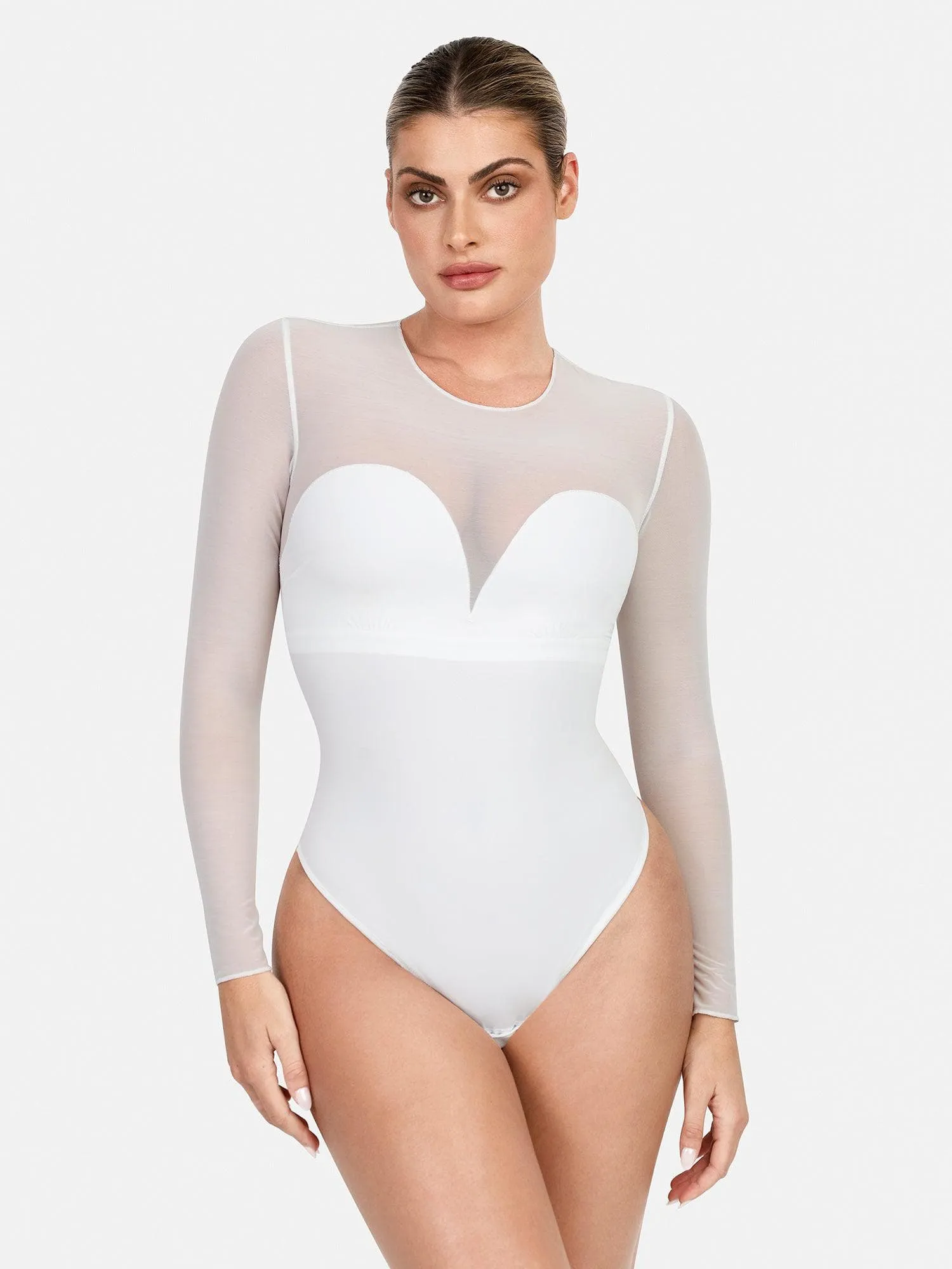 Built-In Shapewear Thong Bodysuits Or Split Midi Skirt