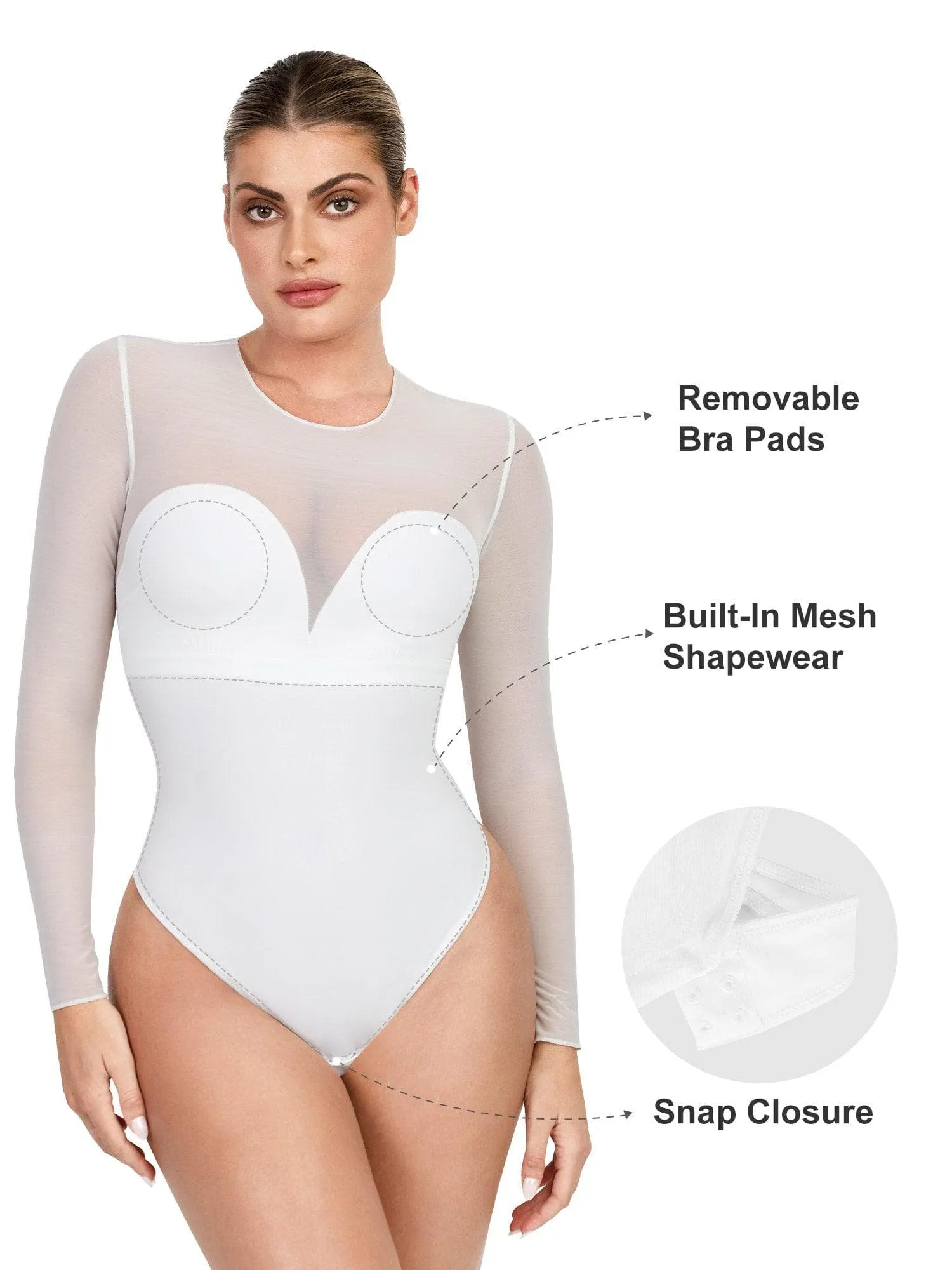 Built-In Shapewear Thong Bodysuits Or Split Midi Skirt