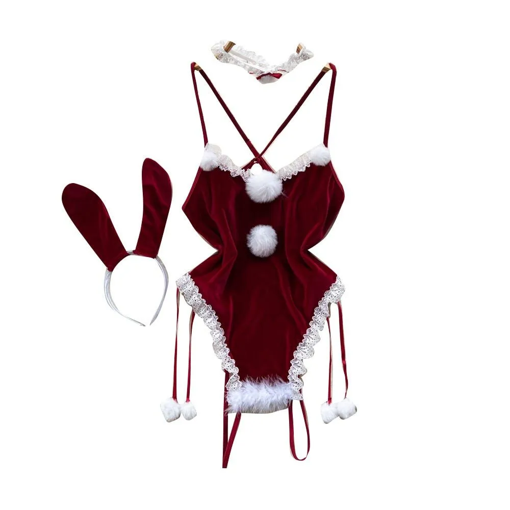 Cheery Velvet Lingerie Set