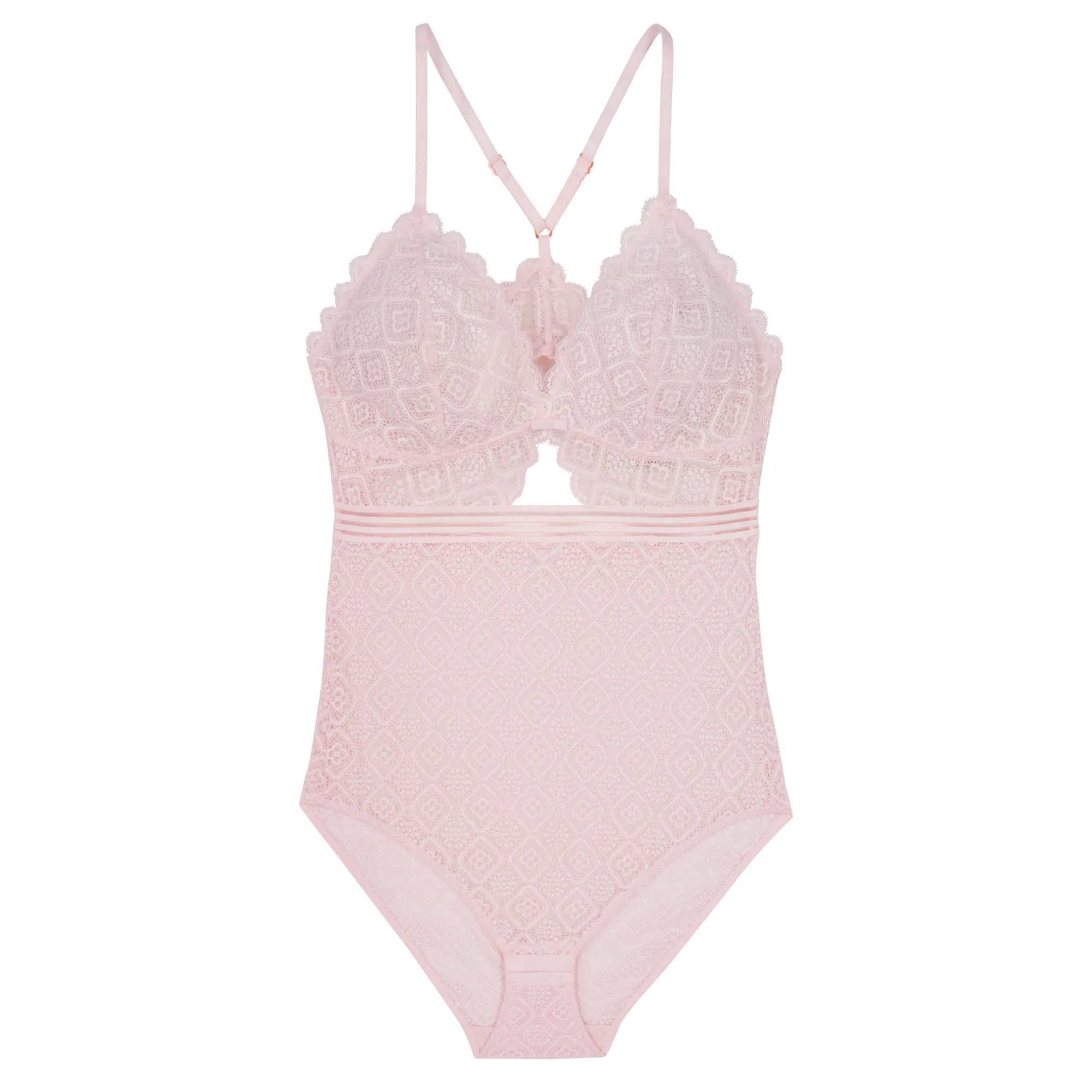 D01306N Pink Sienna Lace Bodysuit