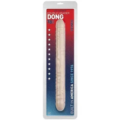 Dildos and Dongs Veined Double Header White 18"