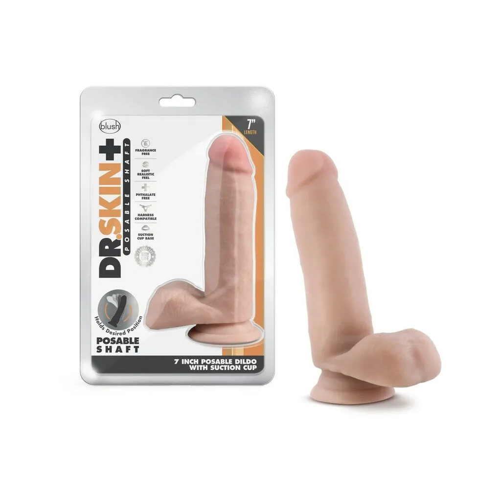 Dr. Skin Plus - 7 in Posable Dildo with Balls