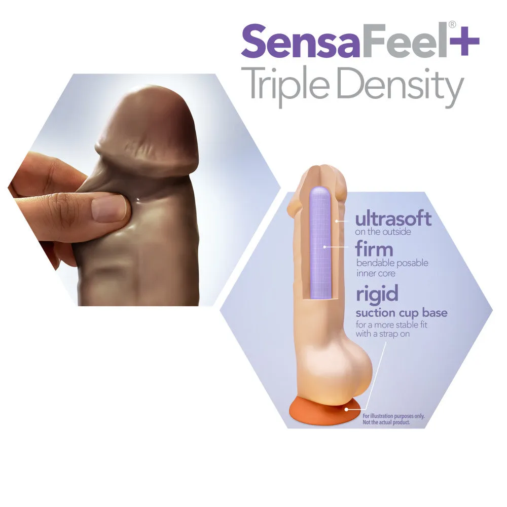 Dr. Skin Plus By Blush® | Realistic Chocolate 7-Inch Long Soft Yet Erect & Posable Dildo With Balls & Suction Cup Base