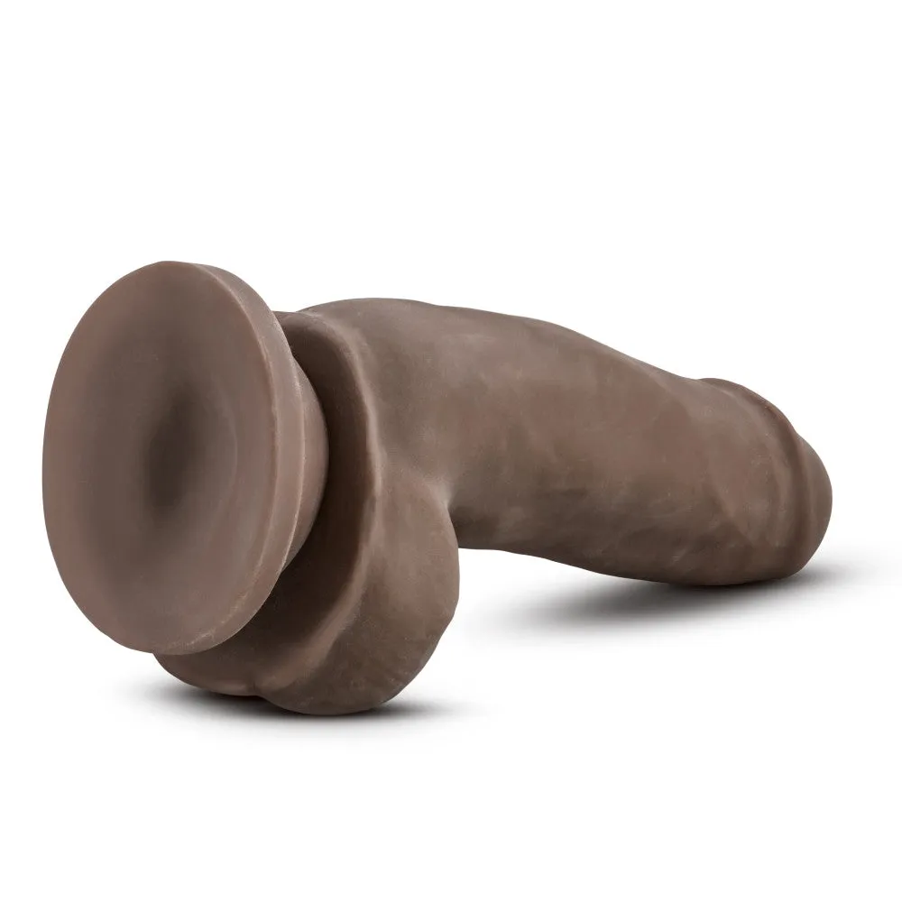 Dr. Skin Plus By Blush® | Realistic Chocolate 7-Inch Long Soft Yet Erect & Posable Dildo With Balls & Suction Cup Base