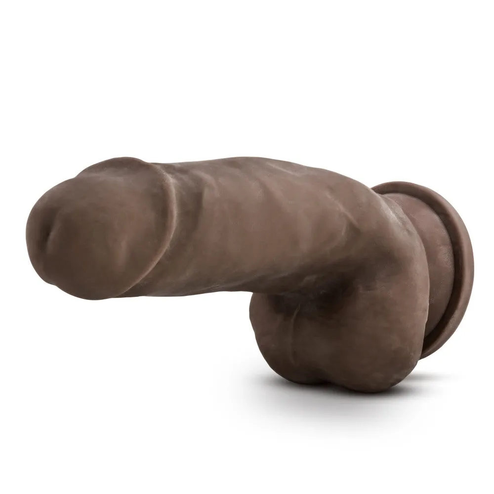 Dr. Skin Plus By Blush® | Realistic Chocolate 7-Inch Long Soft Yet Erect & Posable Dildo With Balls & Suction Cup Base