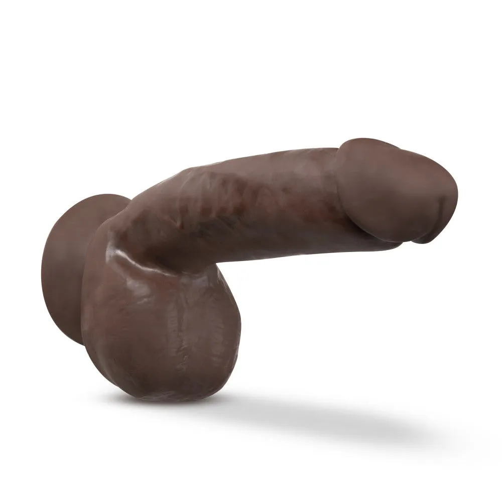 Dr. Skin Plus By Blush® | Realistic Chocolate 8.5-Inch Long Soft Yet Erect & Posable Dildo With Balls & Suction Cup Base