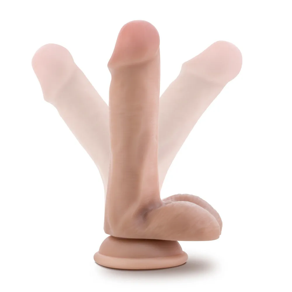 Dr. Skin Plus By Blush® | Realistic Vanilla 6.5-Inch Long Soft Yet Erect & Posable Dildo With Balls & Suction Cup Base
