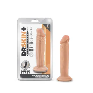 Dr. Skin Plus By Blush® | Realistic Vanilla 6.5-Inch Long Soft Yet Erect & Posable Dildo With Suction Cup Base