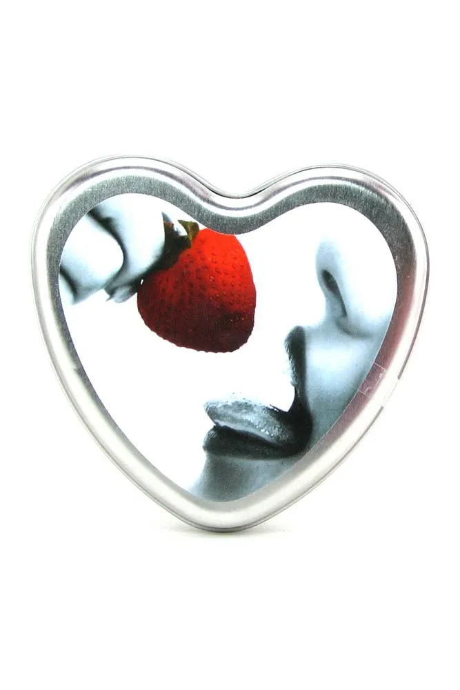 Edible Massage Oil Heart Candle 4.7oz/133g in Strawberry