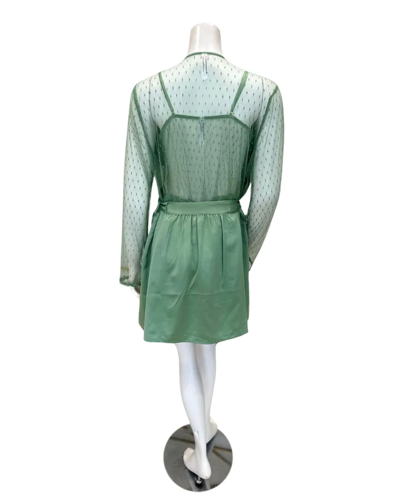 Flora Nikrooz Forest Green Showstopper Chemise & Robe Set