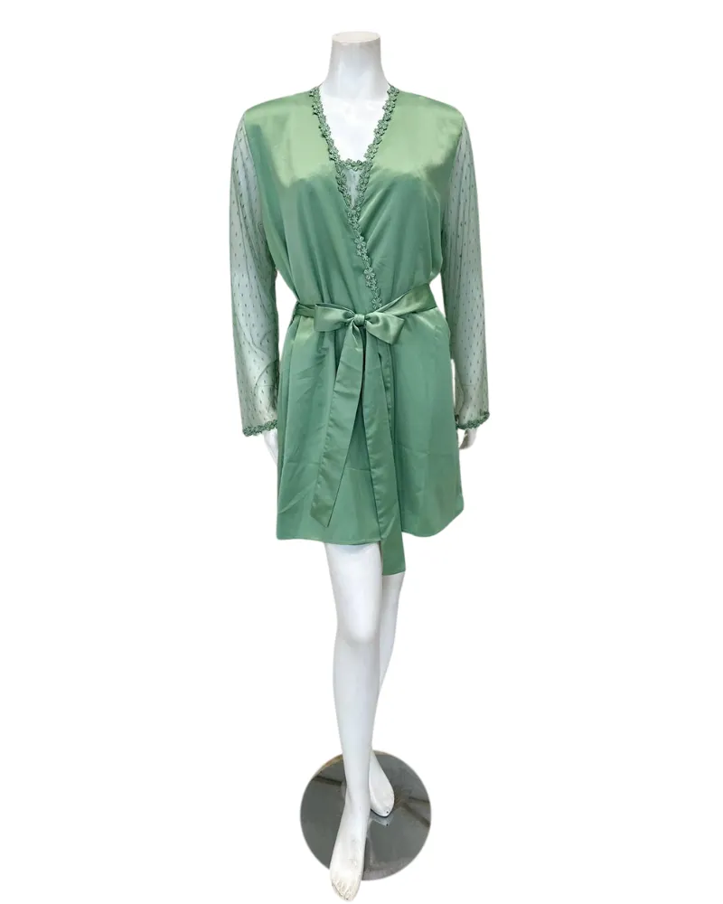 Flora Nikrooz Forest Green Showstopper Chemise & Robe Set