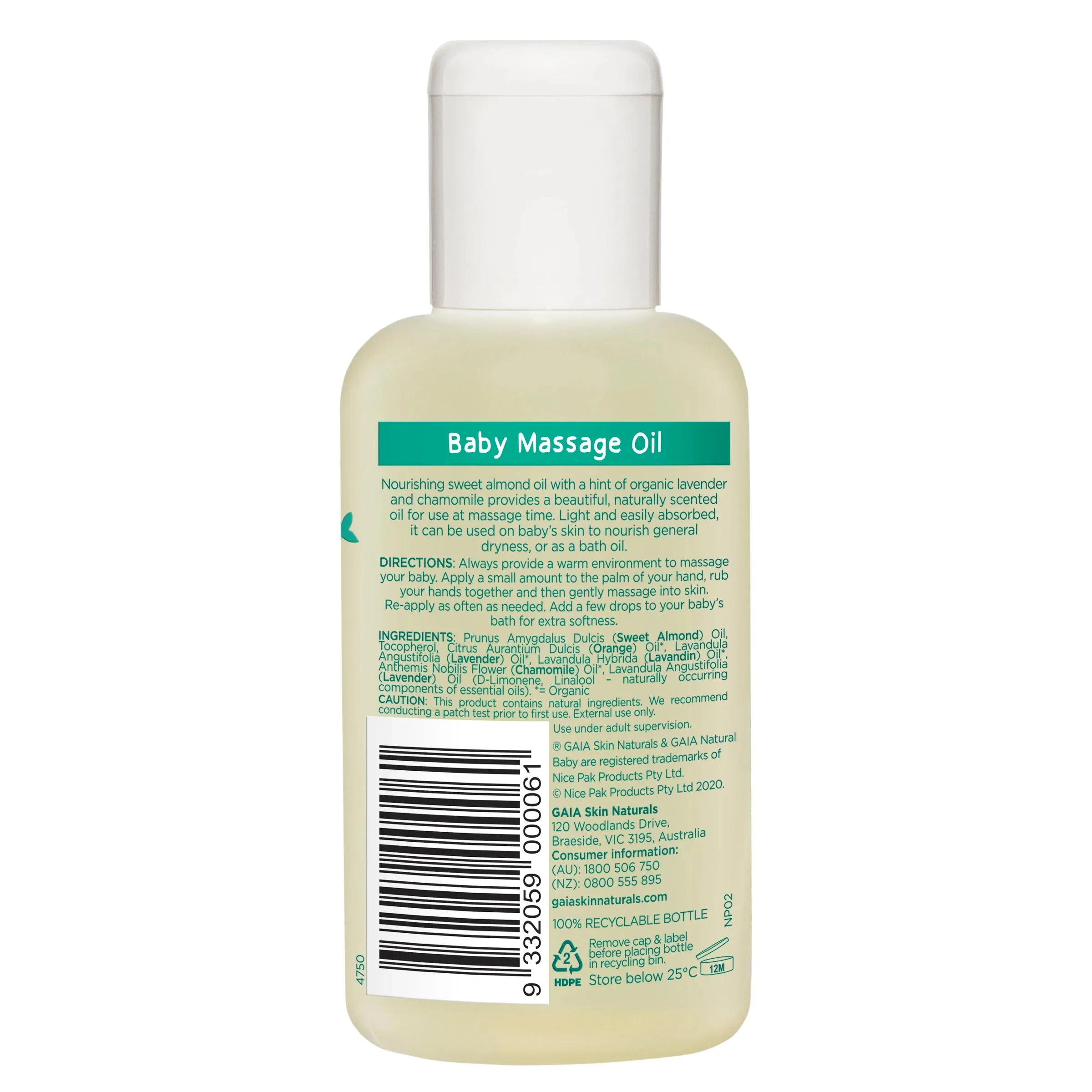 GAIA Baby Massage Oil 125ml Exp: 12/25