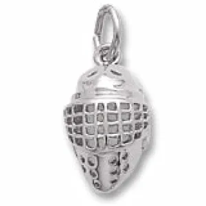 Goalie Mask Charm In 14K White Gold