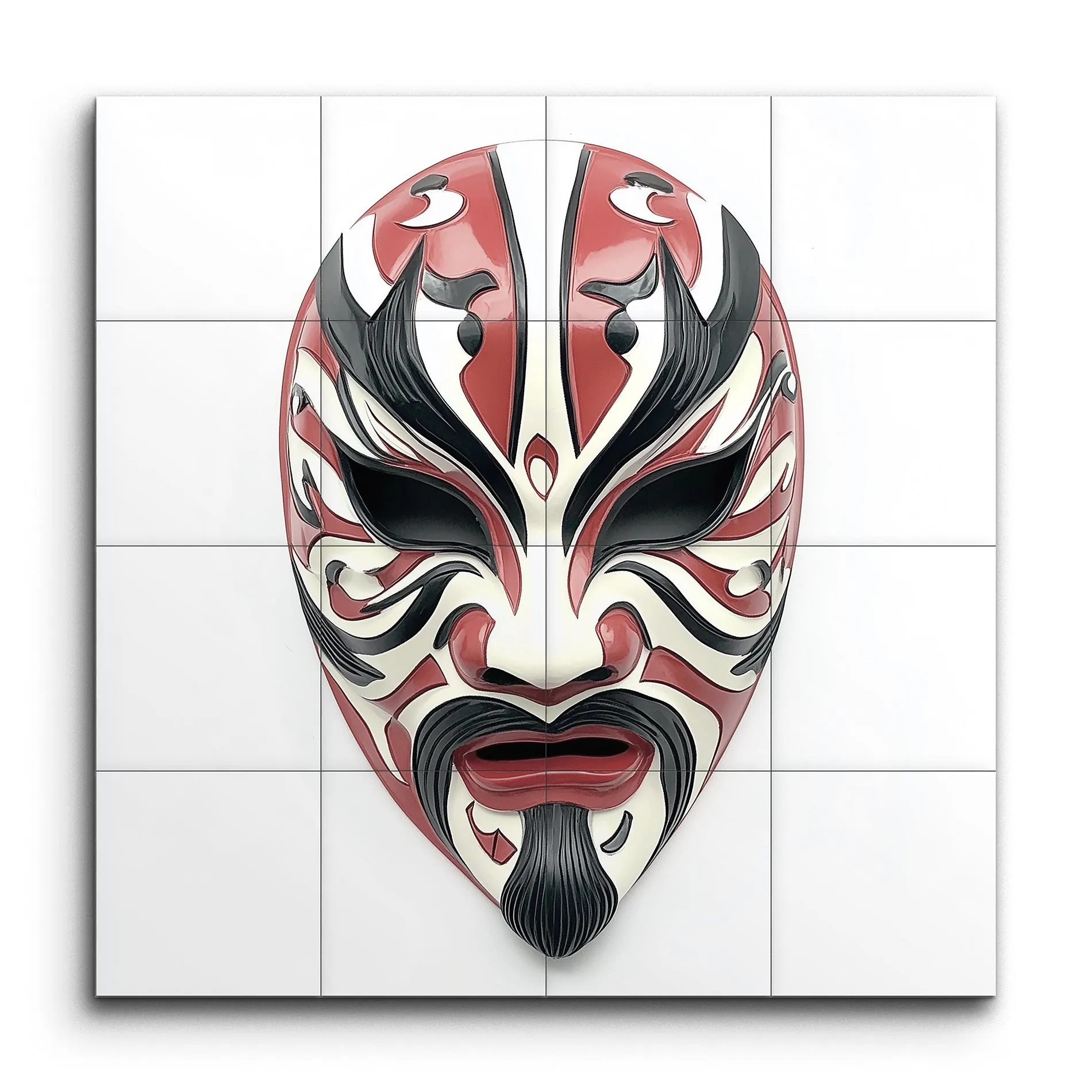 Mystic Mask: Red & Black Swirls Artistry