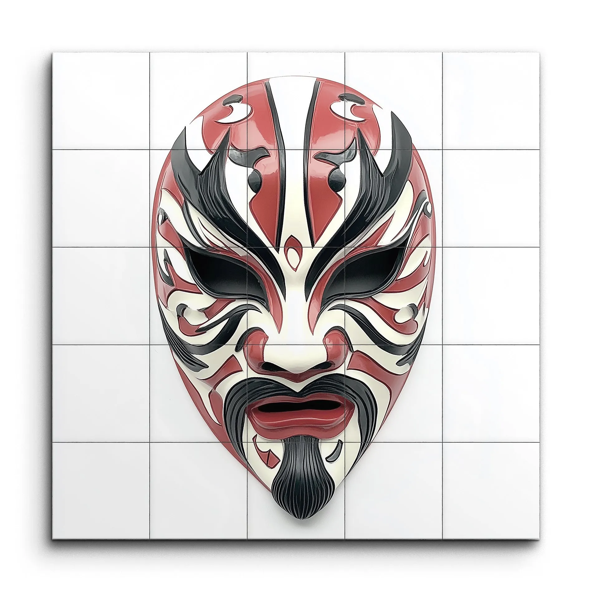 Mystic Mask: Red & Black Swirls Artistry
