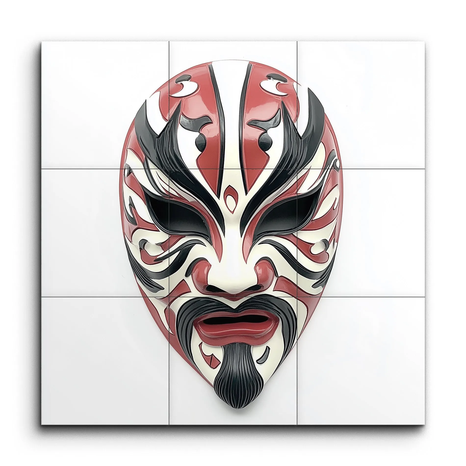 Mystic Mask: Red & Black Swirls Artistry