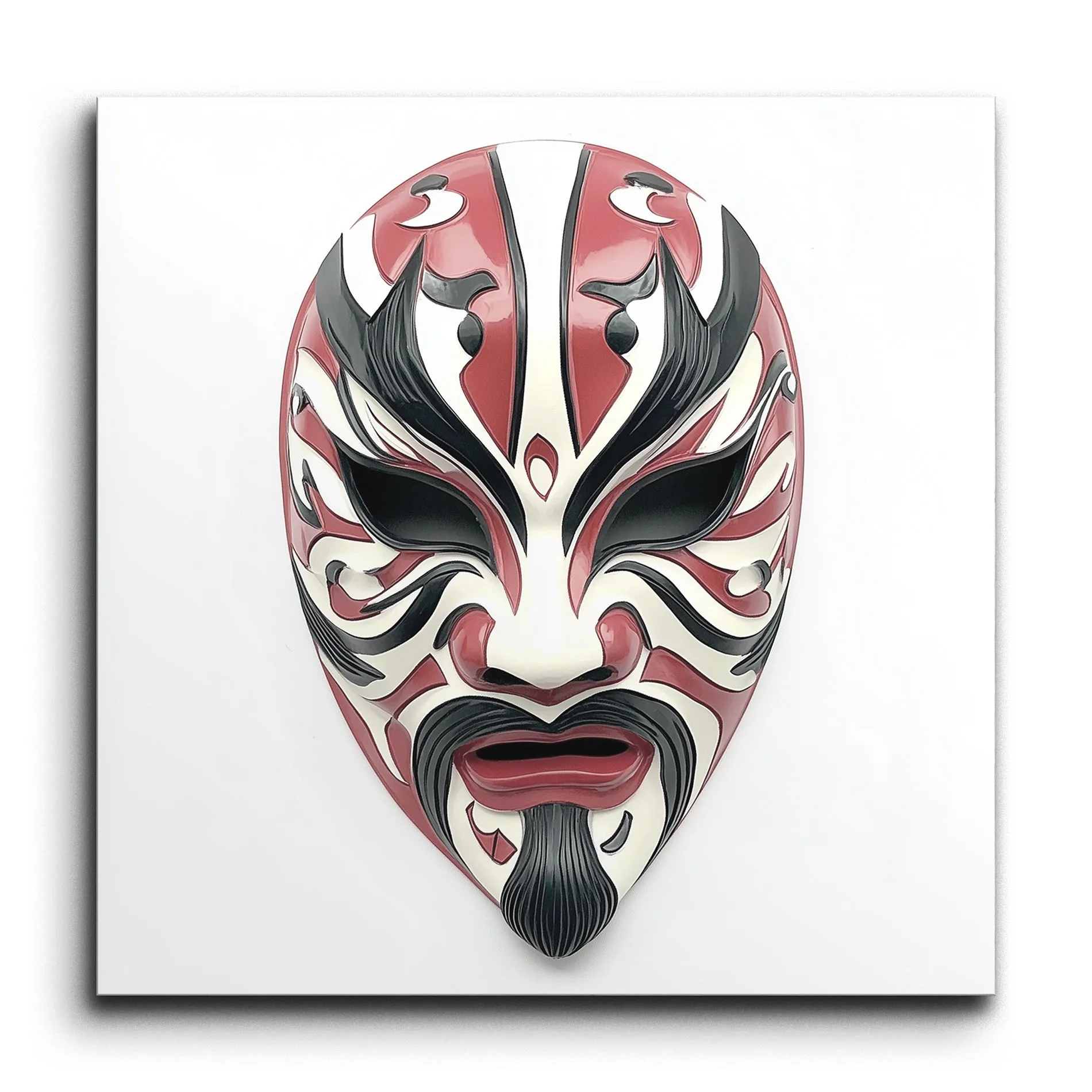 Mystic Mask: Red & Black Swirls Artistry