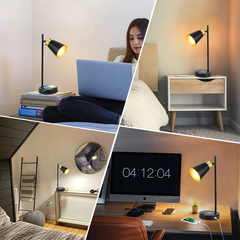 Realspace™ Vilara LED Desk Lamp with Wireless Charging Pad & USB Port