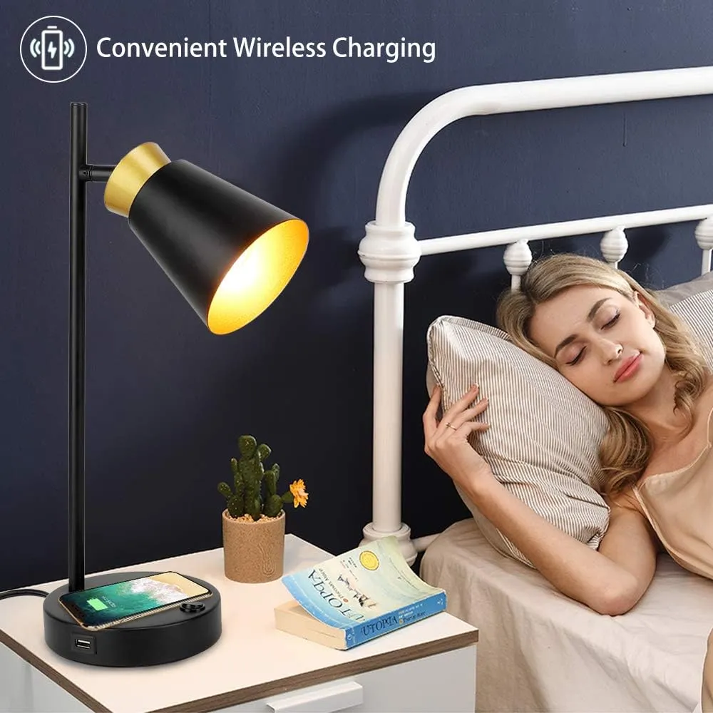 Realspace™ Vilara LED Desk Lamp with Wireless Charging Pad & USB Port
