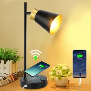 Realspace™ Vilara LED Desk Lamp with Wireless Charging Pad & USB Port